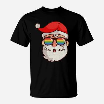 [Lgbt] Gay Christmas Santa Claus Pride Rainbow Men Woman Sweatshirt T-Shirt | Crazezy